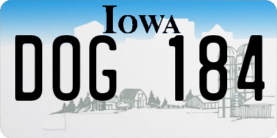 IA license plate DOG184