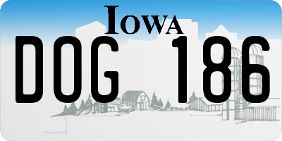 IA license plate DOG186