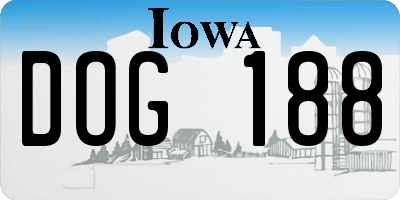 IA license plate DOG188