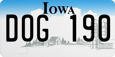 IA license plate DOG190