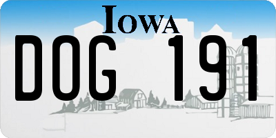 IA license plate DOG191