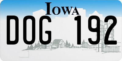 IA license plate DOG192