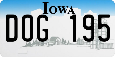 IA license plate DOG195