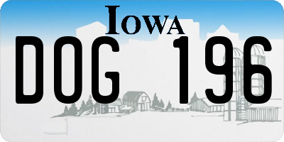 IA license plate DOG196