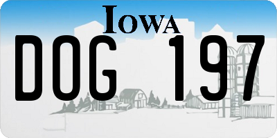 IA license plate DOG197
