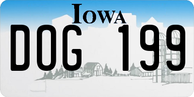 IA license plate DOG199