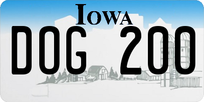 IA license plate DOG200