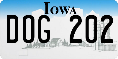 IA license plate DOG202