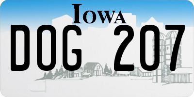 IA license plate DOG207