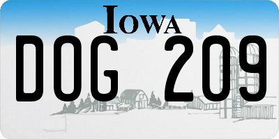 IA license plate DOG209
