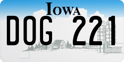 IA license plate DOG221