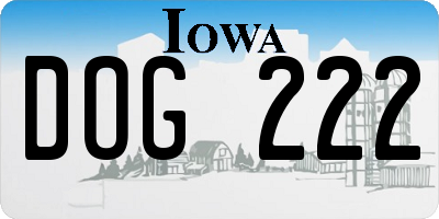 IA license plate DOG222