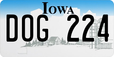IA license plate DOG224