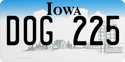 IA license plate DOG225