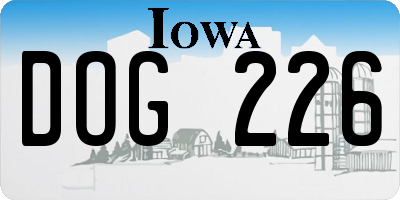 IA license plate DOG226