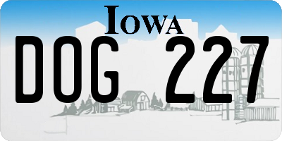 IA license plate DOG227