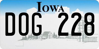 IA license plate DOG228