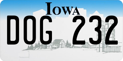 IA license plate DOG232