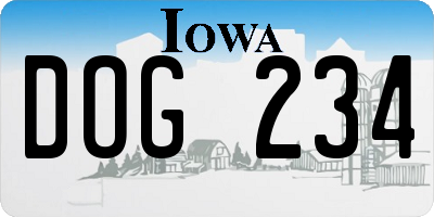 IA license plate DOG234