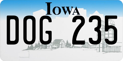 IA license plate DOG235