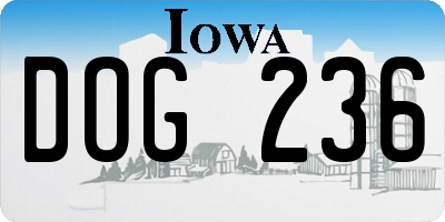 IA license plate DOG236