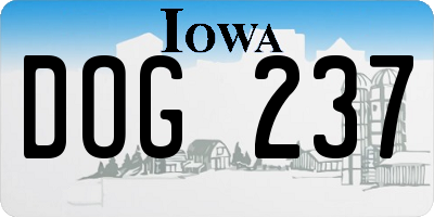 IA license plate DOG237