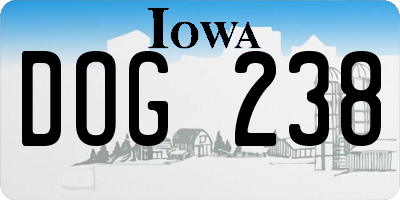 IA license plate DOG238