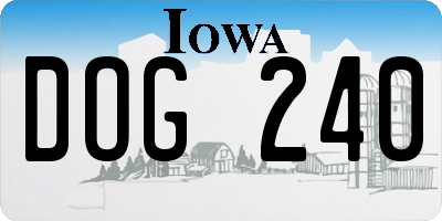 IA license plate DOG240
