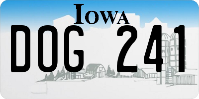 IA license plate DOG241