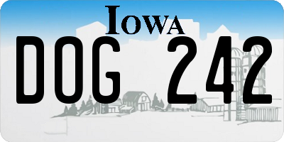 IA license plate DOG242