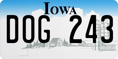 IA license plate DOG243