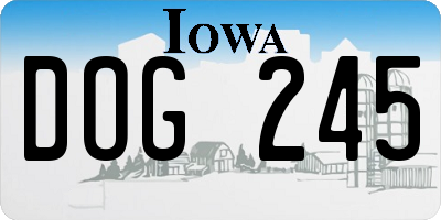 IA license plate DOG245