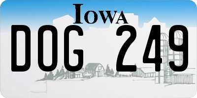 IA license plate DOG249