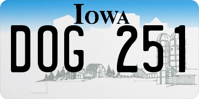 IA license plate DOG251
