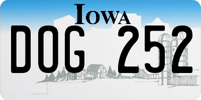IA license plate DOG252