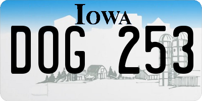 IA license plate DOG253