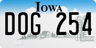 IA license plate DOG254