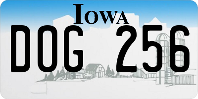IA license plate DOG256