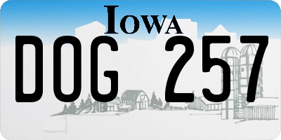 IA license plate DOG257