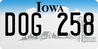 IA license plate DOG258