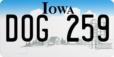 IA license plate DOG259