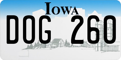 IA license plate DOG260
