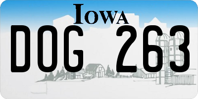 IA license plate DOG263