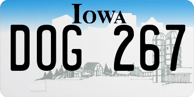 IA license plate DOG267