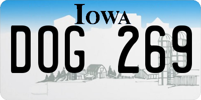 IA license plate DOG269