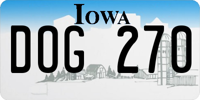 IA license plate DOG270
