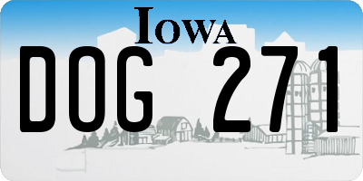 IA license plate DOG271
