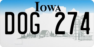 IA license plate DOG274
