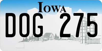IA license plate DOG275