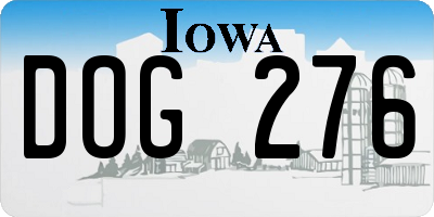 IA license plate DOG276